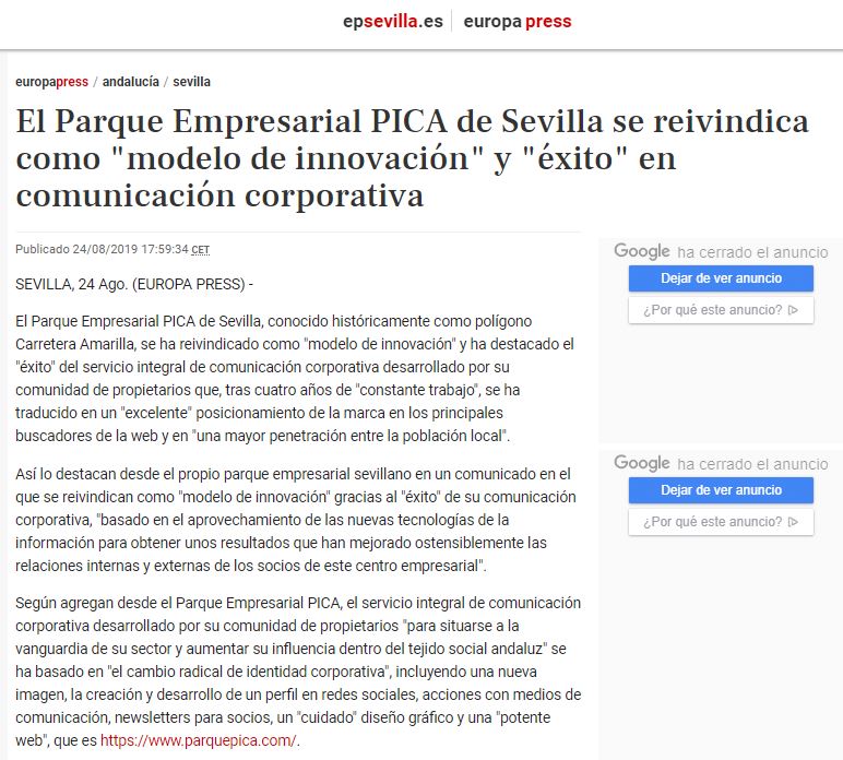Parque PICA en Europa Press