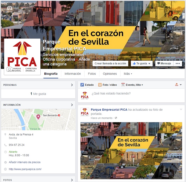 Portada de PICA en Facebook