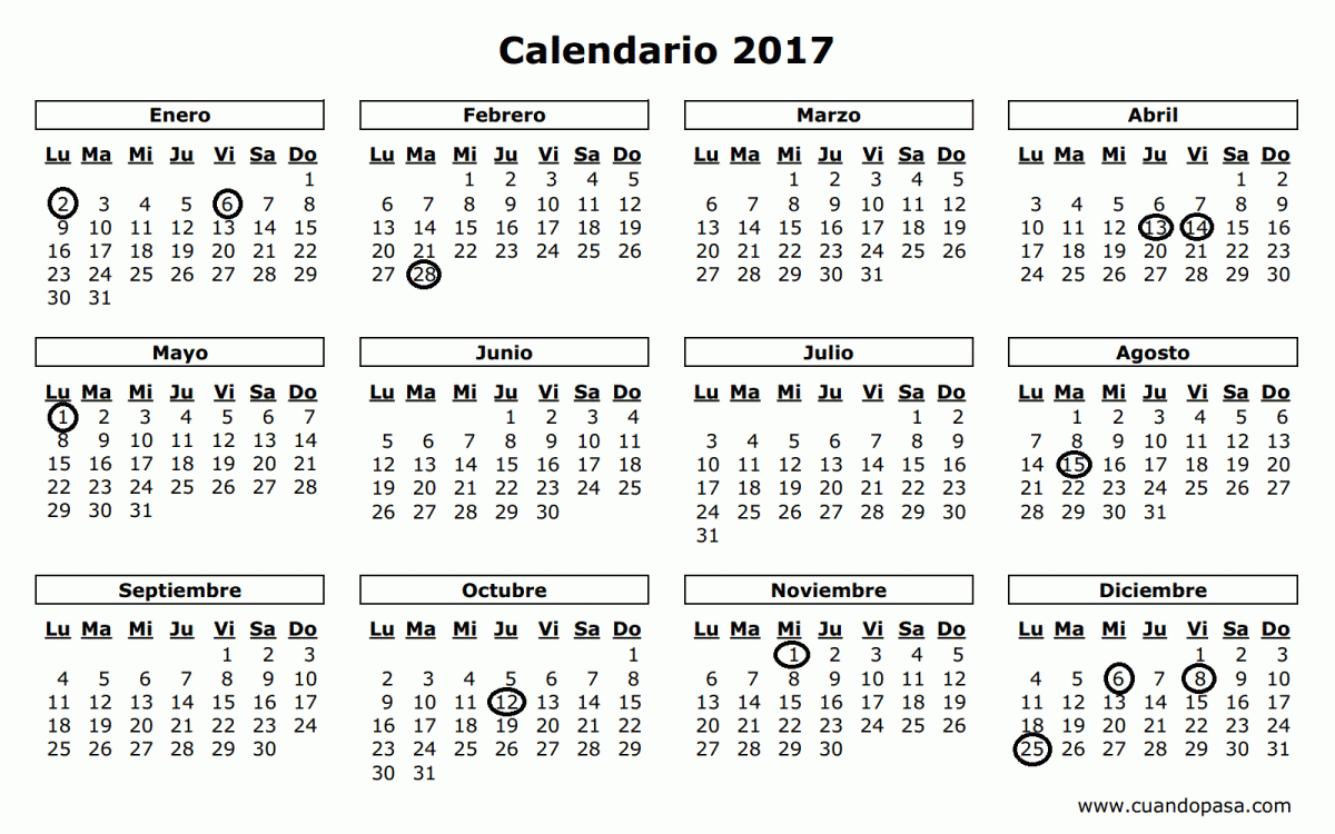 Calendario 2017