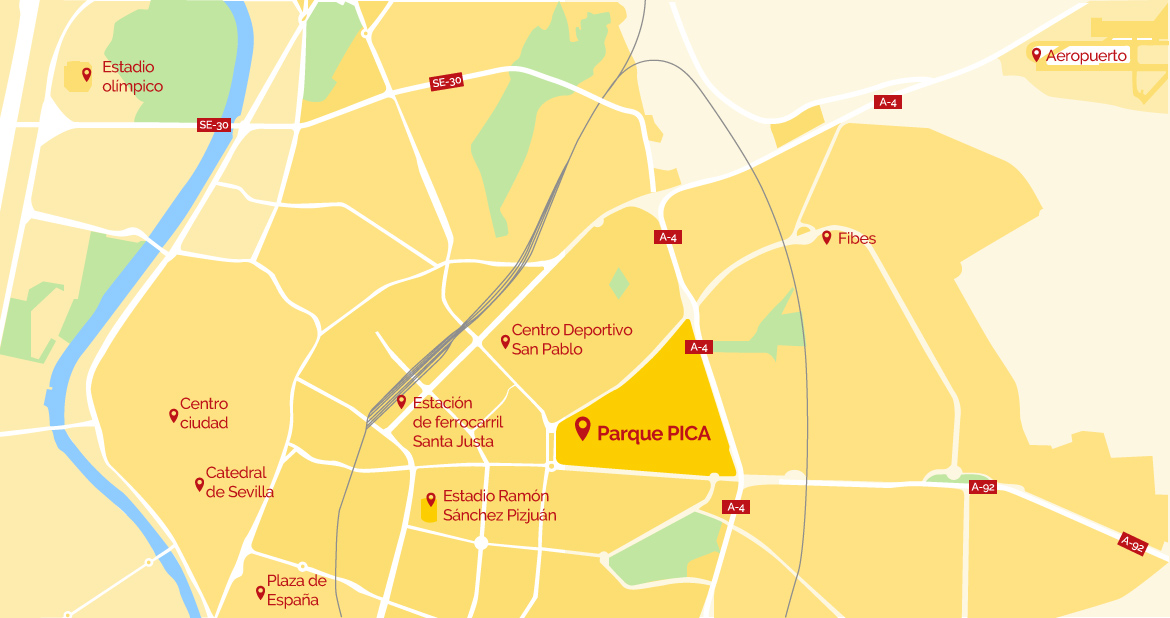 Mapa de ubicación del Parque Empresarial PICA
