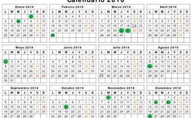 Calendario laboral 2016